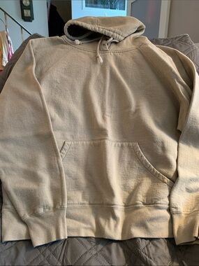 Neutral Beige Cropped Pullover Hoodie
